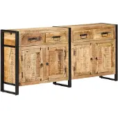 vidaXL Buffet 172x35x80 cm bois massif de mangue
