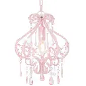 vidaXL Plafonnier avec perles Rose Rond E14