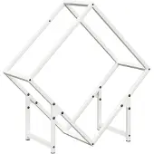vidaXL Étagère à bois de chauffage Blanc 60x25x60 cm Acier laminé à froid
