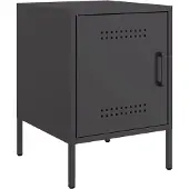 vidaXL Table de chevet noir 36x39x50,5 cm acier