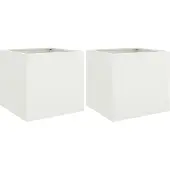 vidaXL Jardinières 2 pcs blanc 42x40x39 cm acier