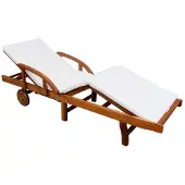 vidaXL Bain de soleil avec support Bois d'acacia massif 200 x 68 x 83 cm