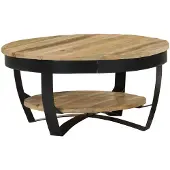 vidaXL Table basse en bois de manguier brut massif 65 x 32 cm
