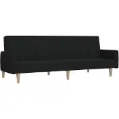 vidaXL Canapé-lit à 2 places noir tissu