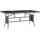 vidaXL Table de jardin grise 170 x 80 x 74 cm en polyrotin