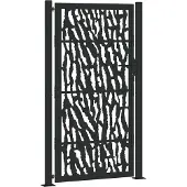 vidaXL Portail de jardin noir 105 x 180 cm en acier avec motif de traces