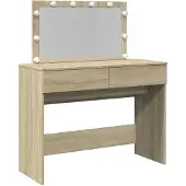 vidaXL Coiffeuse avec éclairage LED Chêne Sonoma 100x40x120 cm