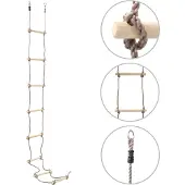 vidaXL Échelle de corde pour enfants 290 cm Bois