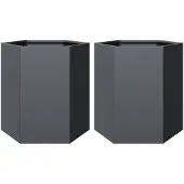 vidaXL Jardinières 2 pcs anthracite hexagone 46x40x45 cm acier