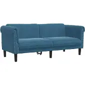 vidaXL Canapé 2 places bleu velours