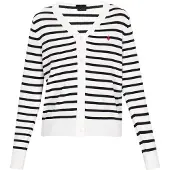 Dreimaster Cardigan noir / blanc cassé