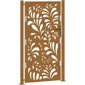 vidaXL Portail de jardin 105 x 180 cm en acier patiné motif vagues