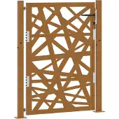 vidaXL Portail de jardin 105 x 130 cm en acier patiné, design léger