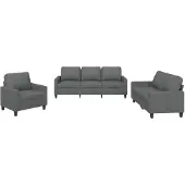 vidaXL Ensemble de canapés 3 pièces avec coussins Tissu gris foncé