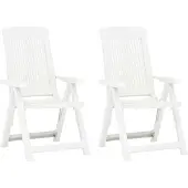 vidaXL Chaises de jardin réglables 2 pcs. Plastique Blanc