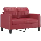 vidaXL Canapé 2 places vin rouge 120 cm similicuir