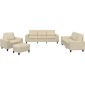 vidaXL Ensemble de canapés 4 pièces tissu crème