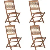vidaXL Chaises de jardin pliantes 4 pcs. Bois massif acacia