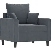 vidaXL Fauteuil gris foncé 60 cm velours