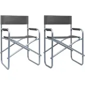 vidaXL Chaises de régie 2 pcs. acier gris