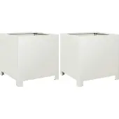 vidaXL Jardinières 2 pcs blanc 40x40x40 cm acier