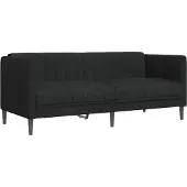 vidaXL Canapé 2 places noir tissu