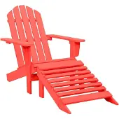 vidaXL Chaise de jardin Adirondack avec repose-pieds en bois massif de sapin rouge