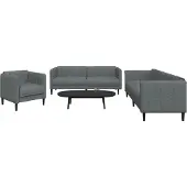 vidaXL Ensemble de canapés 3 pièces gris foncé Tissu