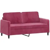 vidaXL Canapé 2 places vin rouge 140 cm velours
