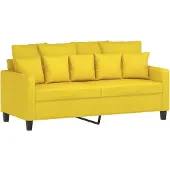 vidaXL Canapé à 2 places Jaune clair 140 cm Tissu