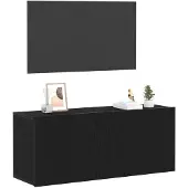 vidaXL Ensemble d'armoires TV noir imitation chêne 100 x 30 x 41 cm