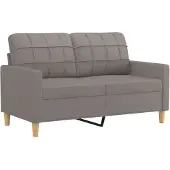 vidaXL Canapé à 2 places Taupe 120 cm Tissu