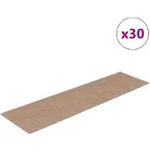 vidaXL Tapis d'escalier autocollants 30 pièces 76 x 20 cm Marron clair Rectangulaire