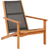 vidaXL Chaise longue de jardin noir eucalyptus massif et textilène