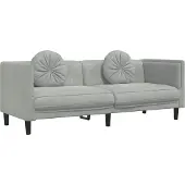 vidaXL Canapé 3 places avec coussins gris clair velours