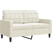 vidaXL Canapé 2 places crème 120 cm velours