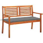 vidaXL Banc de jardin 2 places avec support 120 cm en bois massif d'eucalyptus