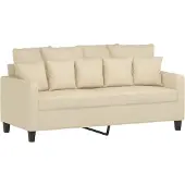 vidaXL Canapé à 2 places Crème 140 cm Tissu