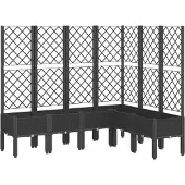 vidaXL Jardinière avec treillis noir 160x120x142 cm PP