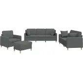 vidaXL Ensemble de canapés 4 pièces avec coussins Tissu gris foncé