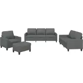 vidaXL Ensemble de canapés 4 pièces avec coussins Tissu gris foncé