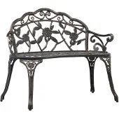 vidaXL Banc de jardin 100 cm fonte d'aluminium bronze
