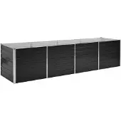 vidaXL Lit surélevé de jardin Anthracite 320x80x77 cm Acier galvanisé