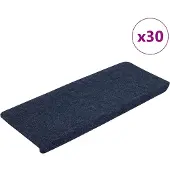 vidaXL Tapis d'escalier auto-adhésifs 30 pcs bleu 65x24,5x3,5 cm