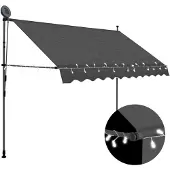 vidaXL Store rétractable manuel avec LED 300 cm Anthracite