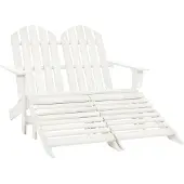 vidaXL Banc de jardin Adirondack 2 places avec pied en bois de sapin blanc