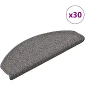 vidaXL Tapis d'escalier 30 pièces 65 x 24 x 4 cm Gris foncé Demi-rond Grand