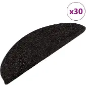 vidaXL Tapis d'escalier auto-adhésifs 30 pcs noir 56x17x3 cm