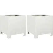 vidaXL Jardinières 2 pcs blanc 30x30x30 cm acier