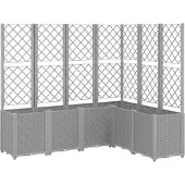 vidaXL Jardinière avec treillis gris clair 160x120x140 cm PP